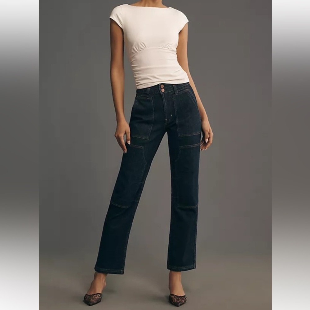 Pilcro The Wanderer Mid Rise Relaxed Leg Jeans size 28